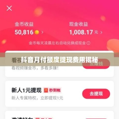抖音月付提现攻略，手续费揭秘，让你轻松提现不心疼！