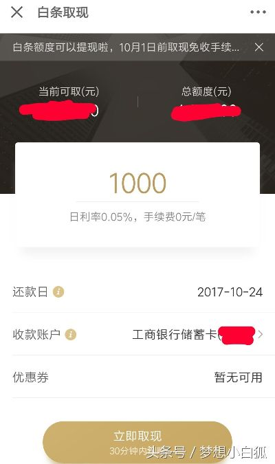 轻松提现财富，白条助你一臂之力！