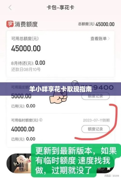 羊小咩享花卡专享额度提现指南