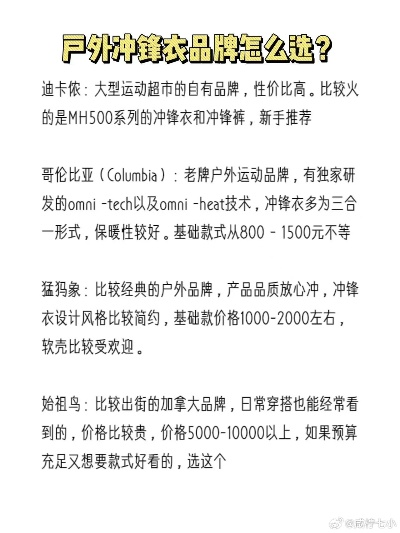 户外品牌高档品牌价位解析