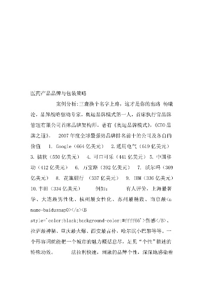 医药品牌宣传策略分析