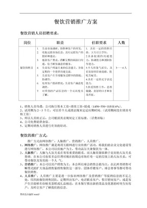 餐饮品牌生存方案策划